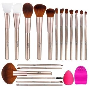 NEW-16PCS Makeup Brushes Set With Box+FREE BONUS-2 silicone face mask brushes.
